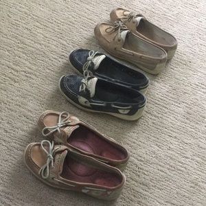 3 pairs of used sperrys